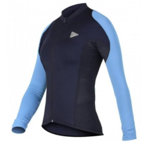 Blusa Ciclismo Manga Longa Sol Sports New Training Preto - Azul 